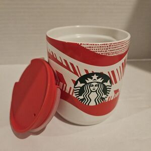 New Nos Starbucks Holiday Christmas 2021 Ceramic Mug with Lid‎ 8oz Siren Logo